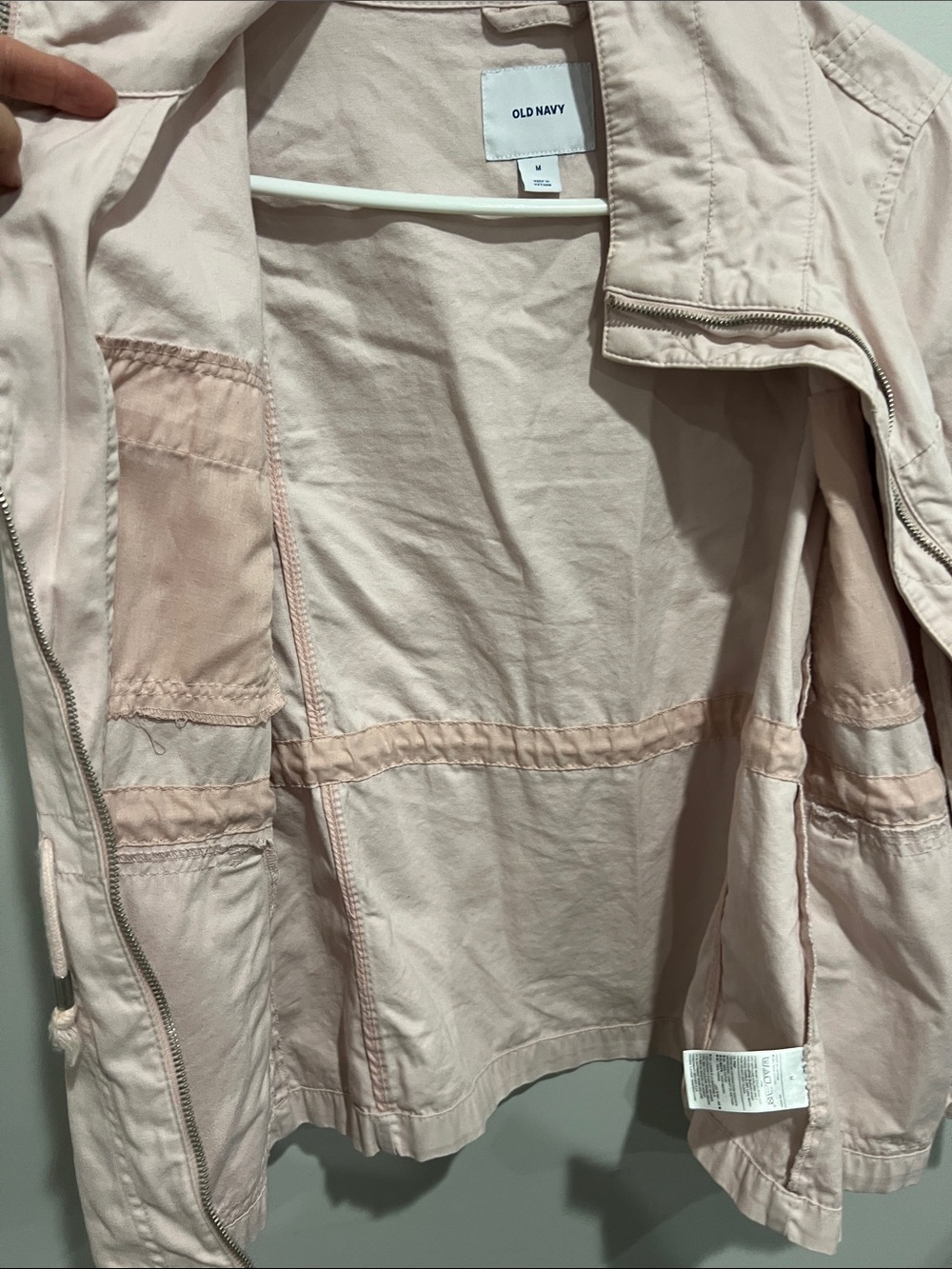 Old Navy Pale Pink Zip-Up Utility Jacket womens M - Picture 5 of 5